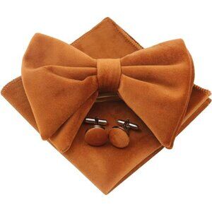 Velvet Bow Ties for Men Set Caramel
